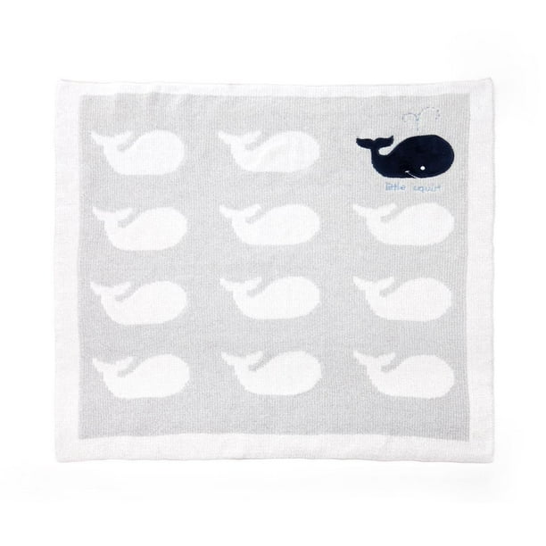 Whale Chenille Grey Pattern 24 x 24 Soft Polyester Knit Baby Throw Blanket Demdaco 5004700162 Whale Chenille Grey Pattern 24 x 24 Soft Polyester Knit Baby Throw Blanket Demdaco 5004700162